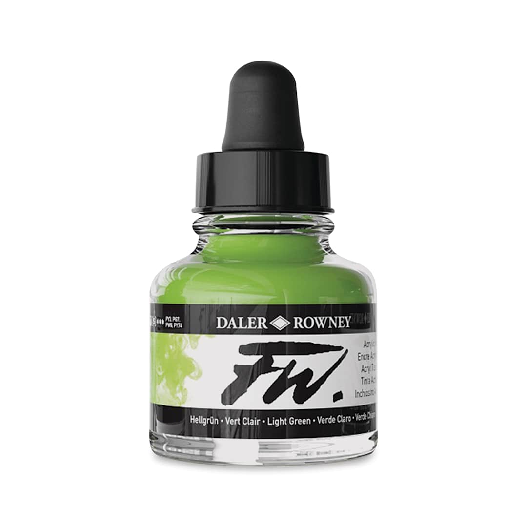 Open in modal - Daler-Rowney FW Acrylic Water-Resistant Artists Ink - 1 oz, Light Green