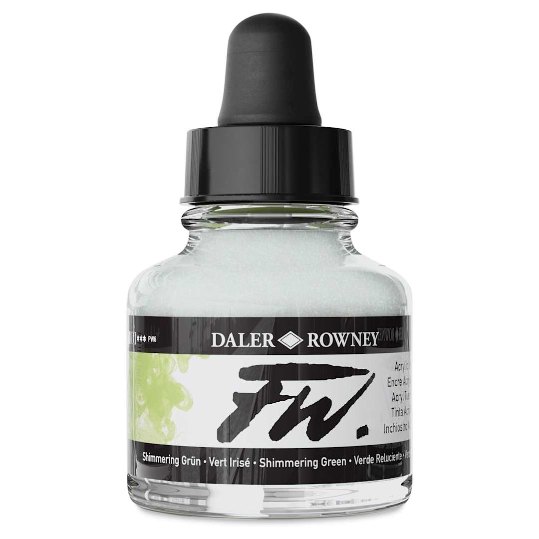 Open in modal - Daler-Rowney FW Acrylic Water-Resistant Artists Ink - 1 oz, Shimmering Green