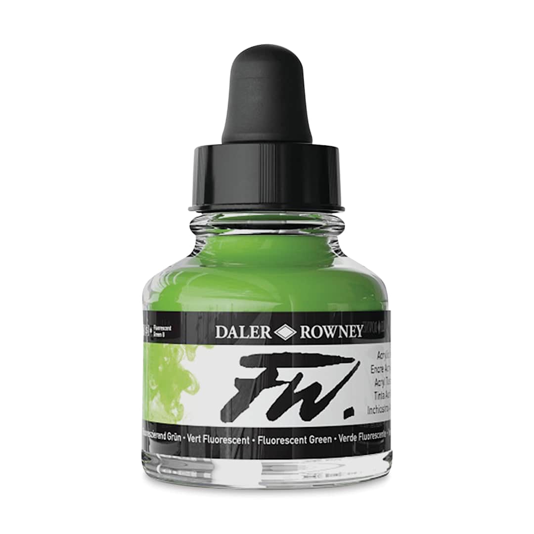 Open in modal - Daler-Rowney FW Acrylic Water-Resistant Artists Ink - 1 oz, Fluorescent Green
