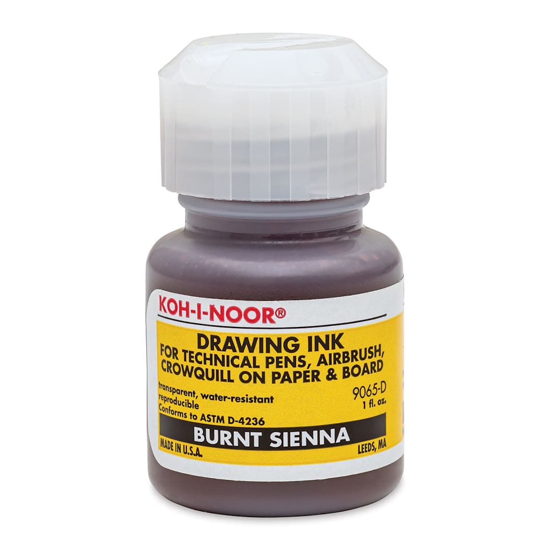 Open in modal - Koh-I-Noor Water-Resistant Drawing Ink - 1 oz, Burnt Sienna