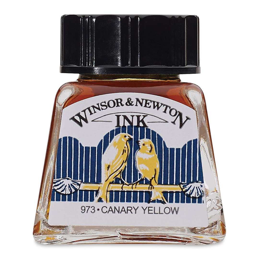 Open in modal - Winsor & Newton Drawing Ink - Canary Yellow, 14 ml