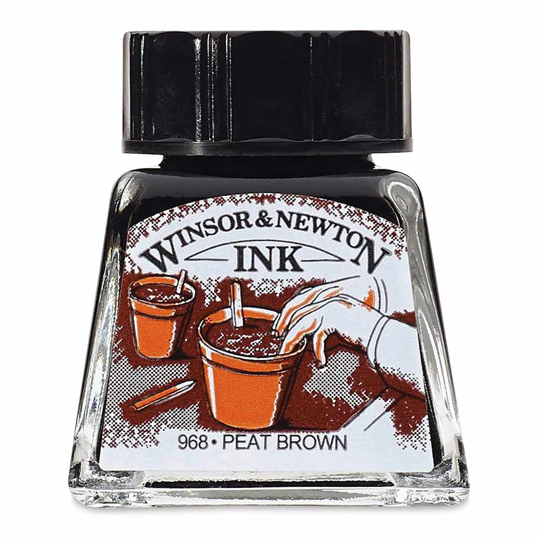 Open in modal - Winsor & Newton Drawing Ink - Peat Brown, 14 ml