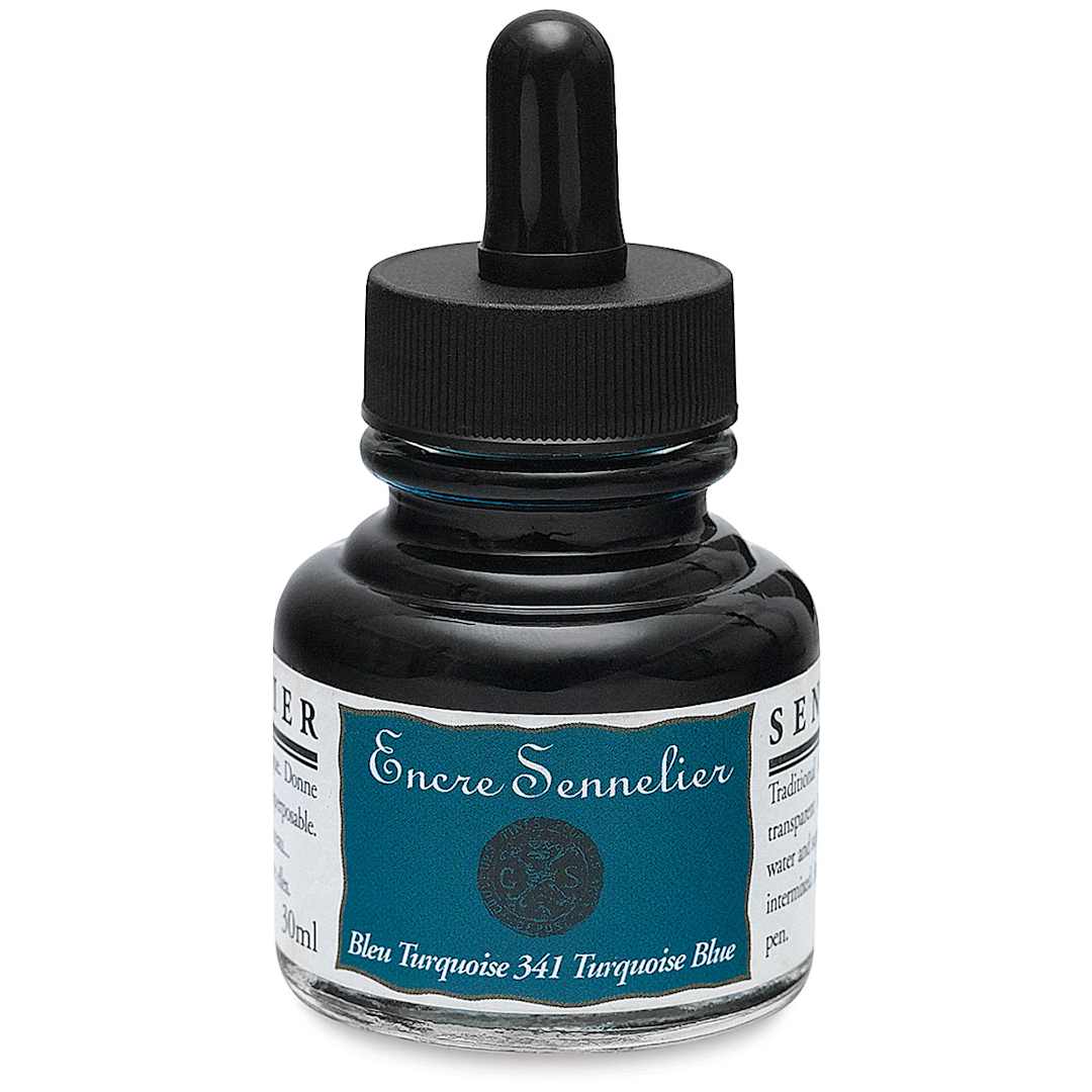 Open in modal - Sennelier Shellac Ink - 30 ml, Turquoise Blue