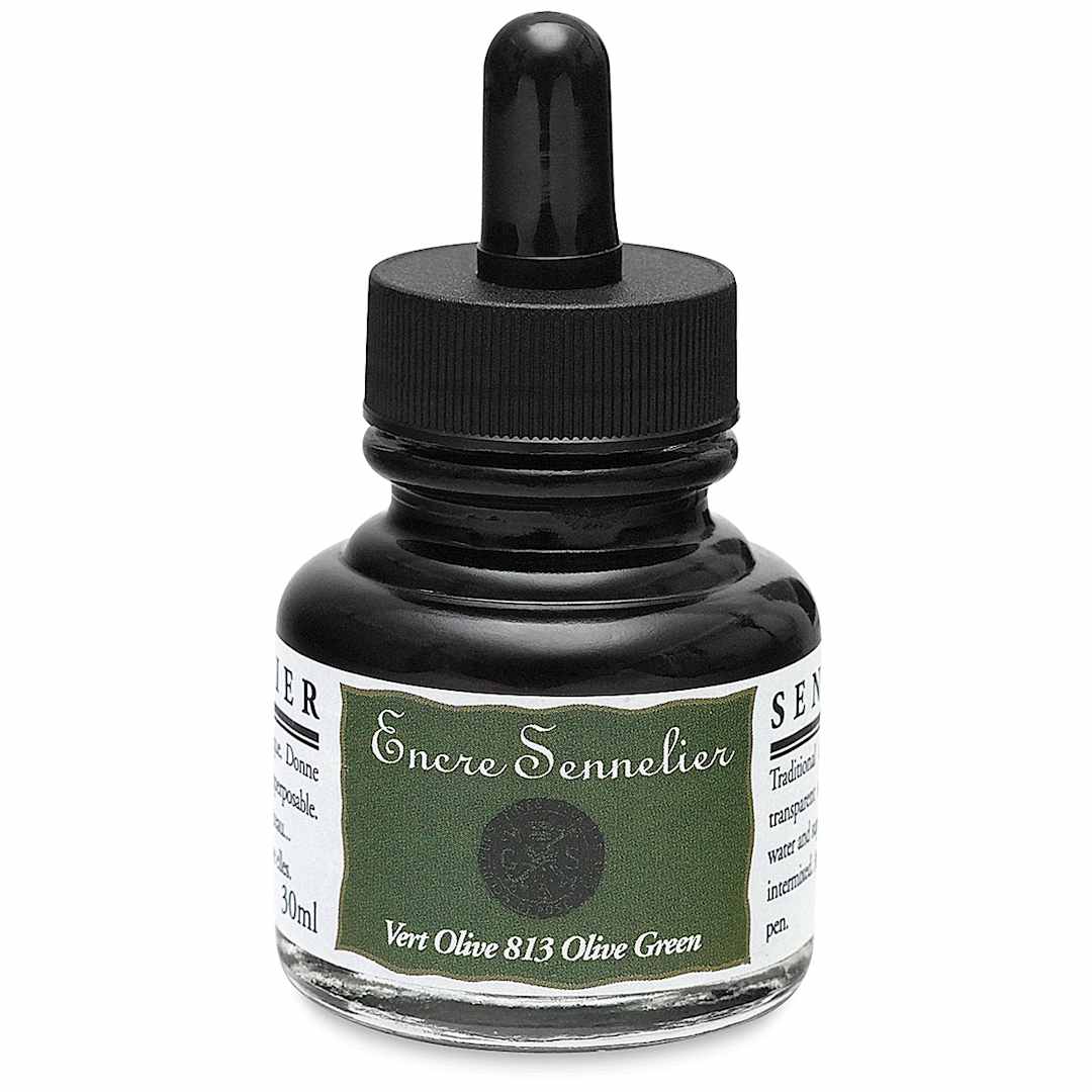 Open in modal - Sennelier Shellac Ink - 30 ml, Olive Green