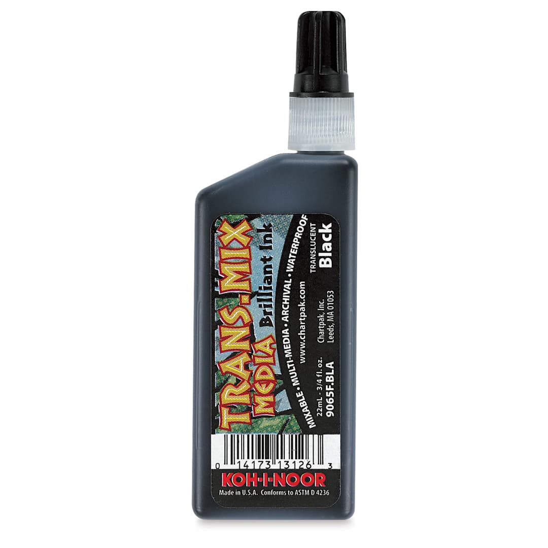 Open in modal - Koh-I-Noor Trans-Mix Media Brilliant Ink - Bottle shown in Black