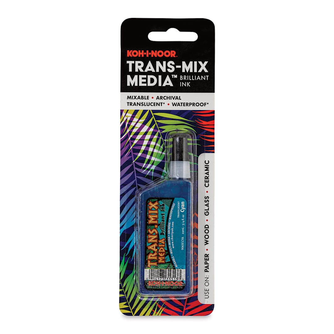 Open in modal - Koh-I-Noor Trans-Mix Media Brilliant Ink - 3/4 oz, Cyan