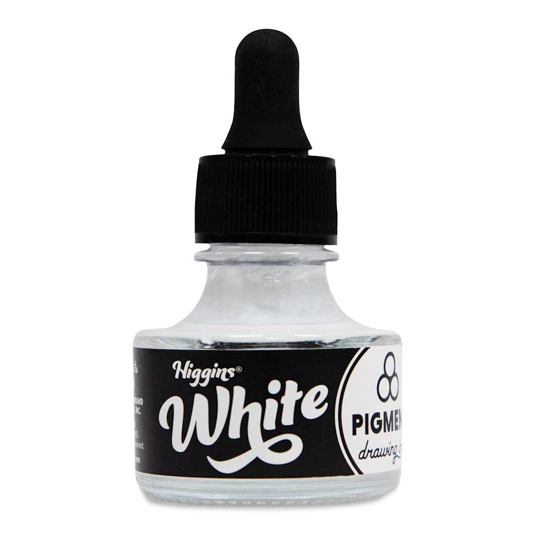 Open in modal - Higgins Dye-Based Drawing Ink - 1 oz, White, Waterproof, Dye-Based Ink
