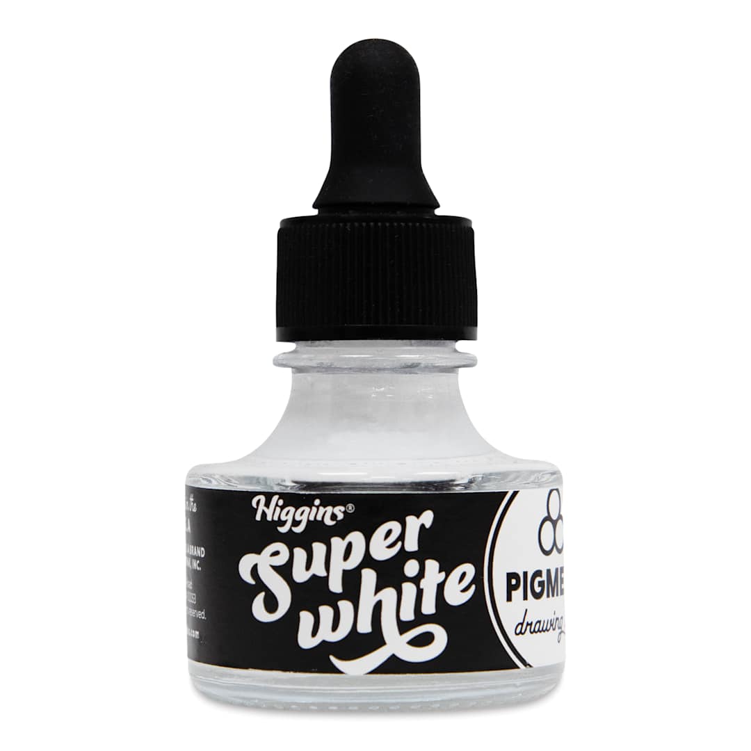 Open in modal - Higgins Dye-Based Drawing Ink - 1 oz, Super White, Waterproof, Pigment-Based Ink
