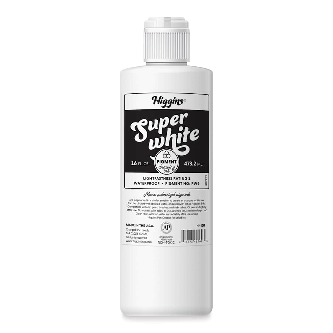 Open in modal - Higgins Dye-Based Drawing Ink - 16 oz, Super White, Waterproof, Pigment-Based Ink