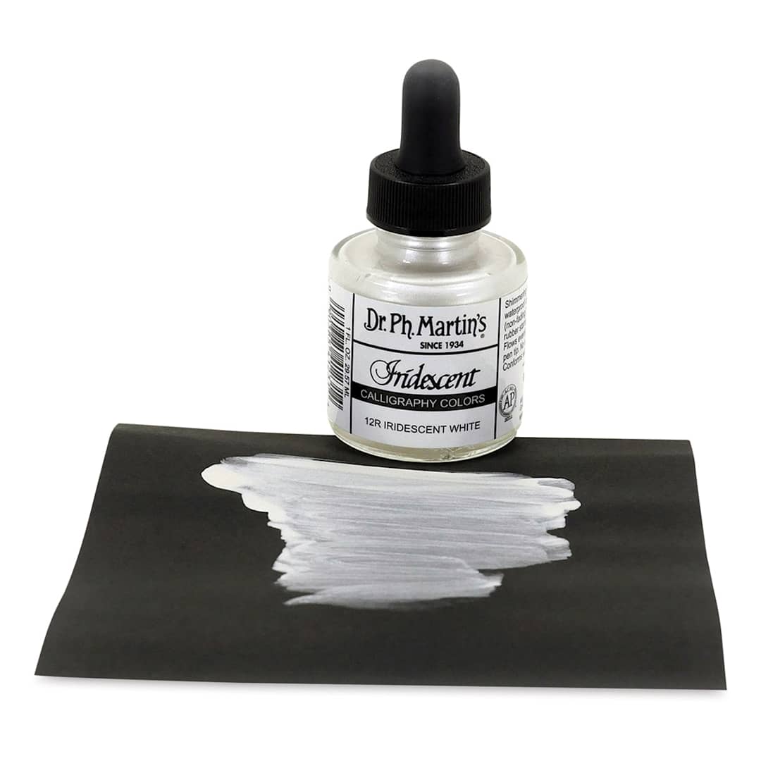 Open in modal - Dr. Ph. Martin's Iridescent Calligraphy Ink - White, 1 oz