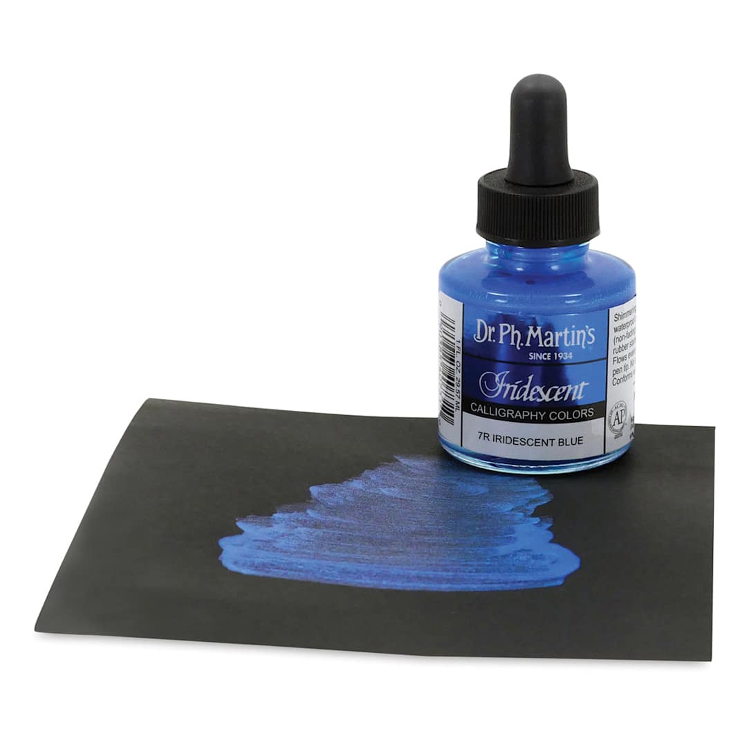 Open in modal - Dr. Ph. Martin's Iridescent Calligraphy Ink - Blue, 1 oz