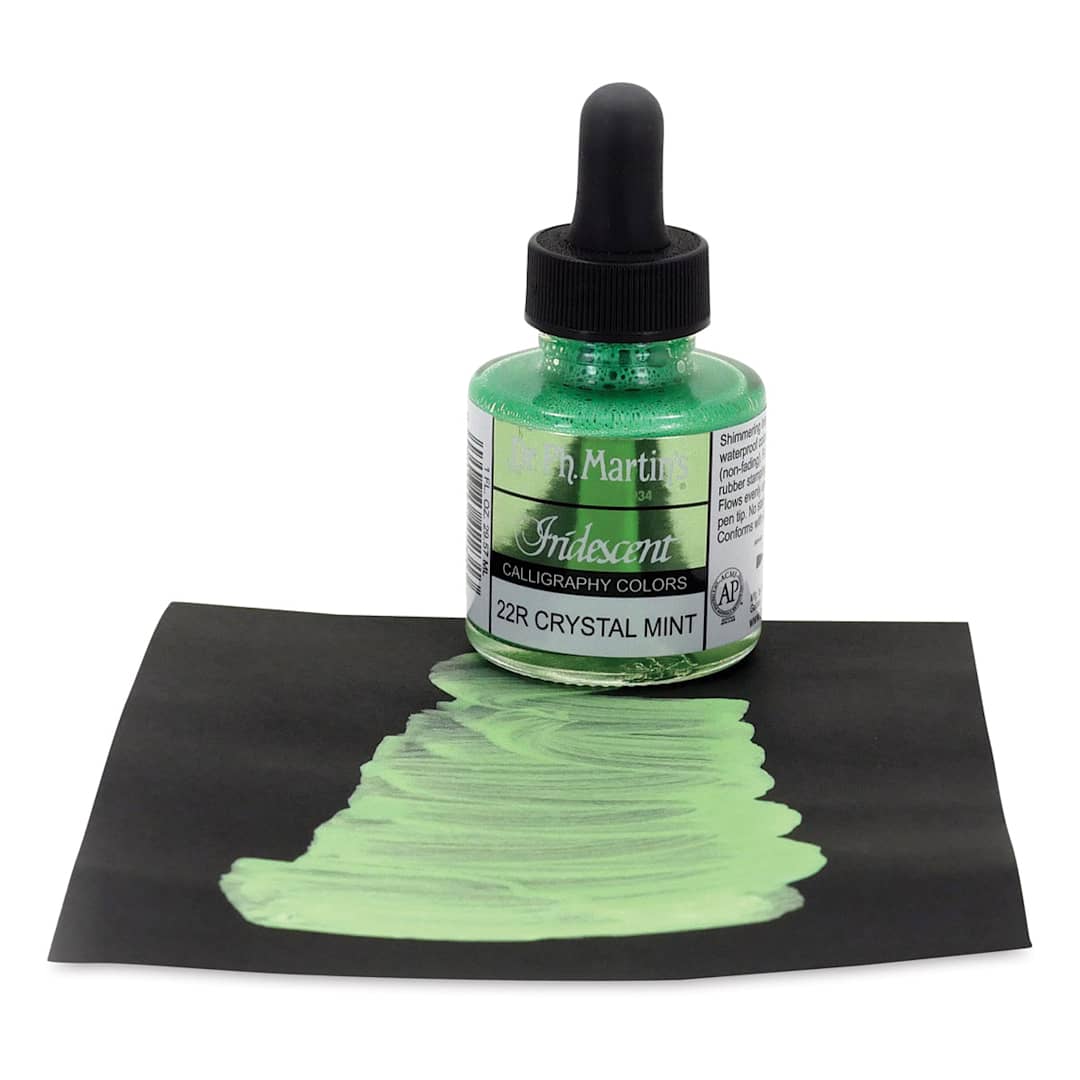 Open in modal - Dr. Ph. Martin's Iridescent Calligraphy Ink - Crystal Mint, 1 oz