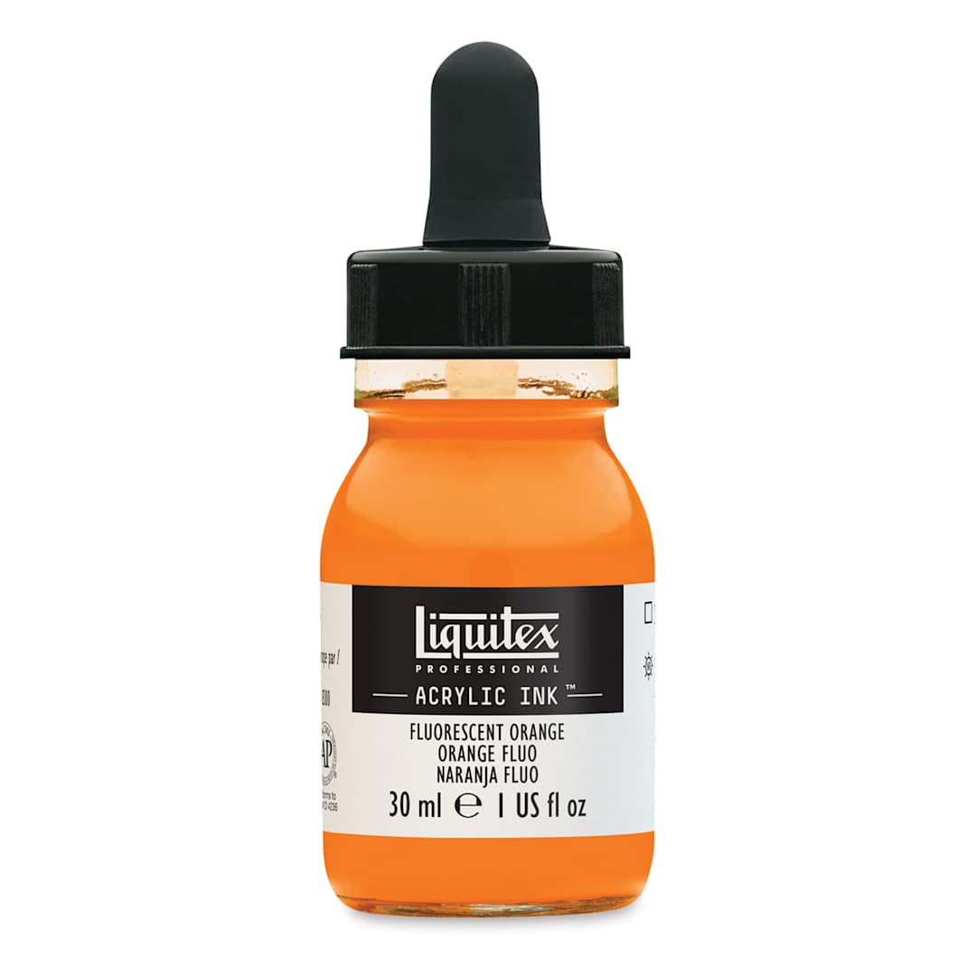 Open in modal - Liquitex Professional Acrylic Ink - 30 ml, Fluorescent Orange