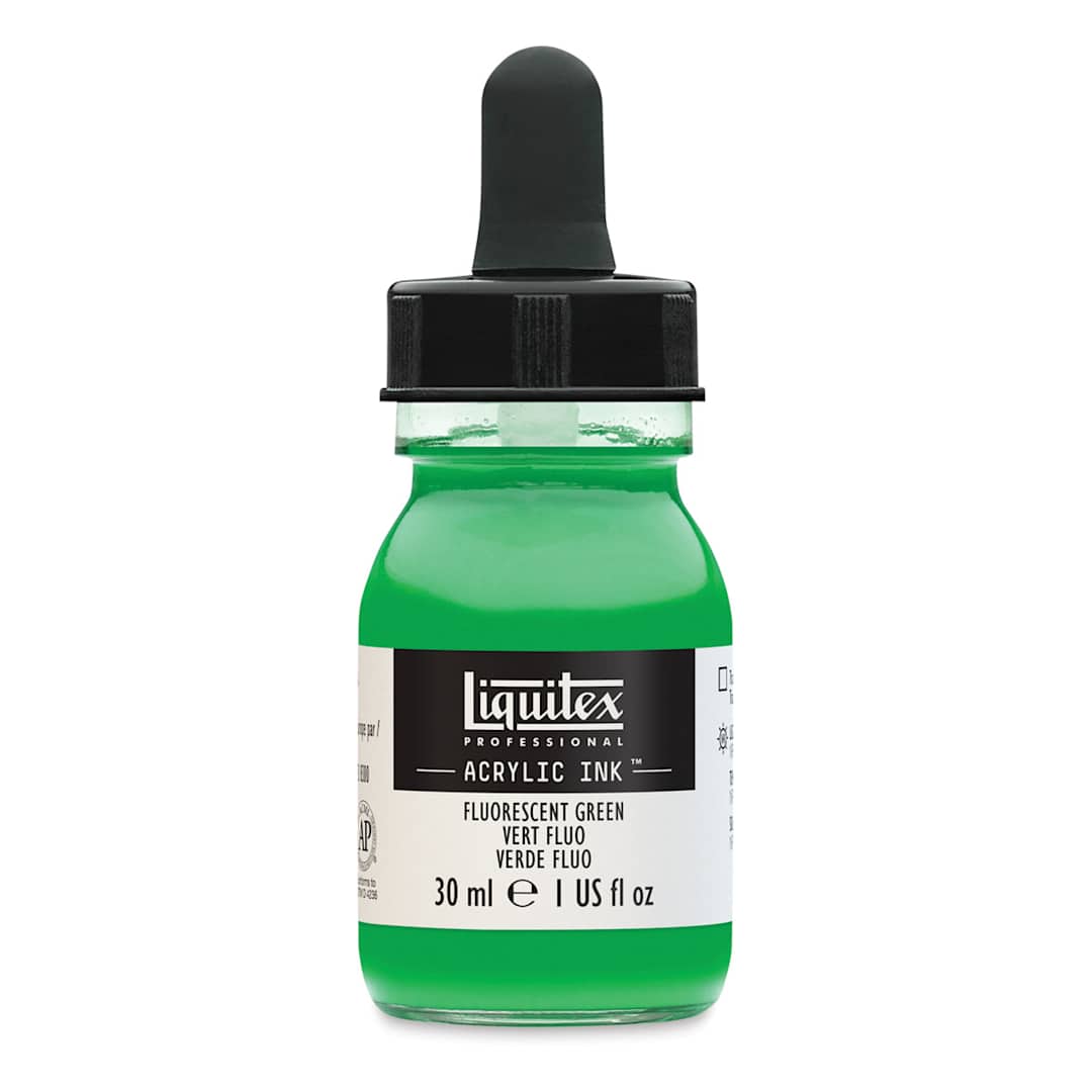 Open in modal - Liquitex Professional Acrylic Ink - Fluorescent Green, 30 ml