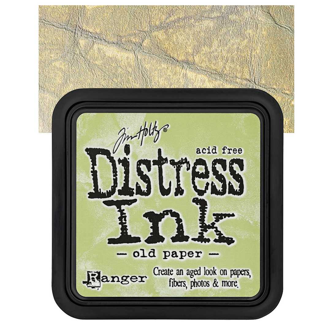 Open in modal - Ranger Distress Ink Pad - Old Paper pad and swatch