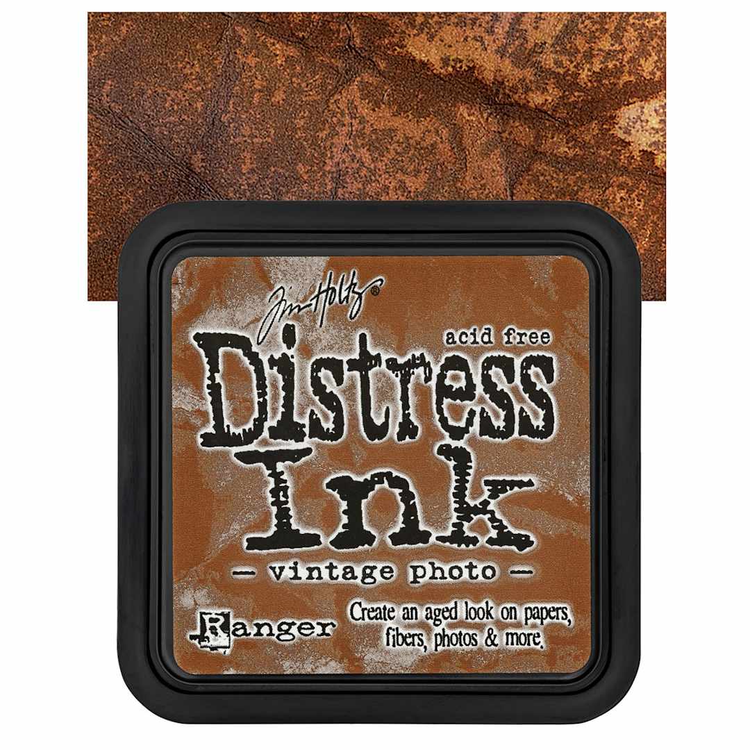 Open in modal - Ranger Distress Ink Pad - Vintage Photo pad and swatch