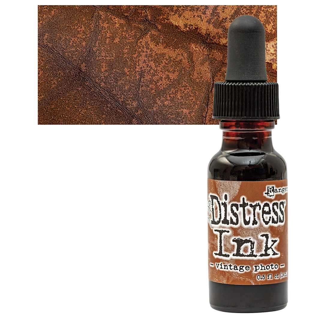 Open in modal - Ranger Distress Ink Pad Re-Inker - Vintage Photo bottle and swatch
