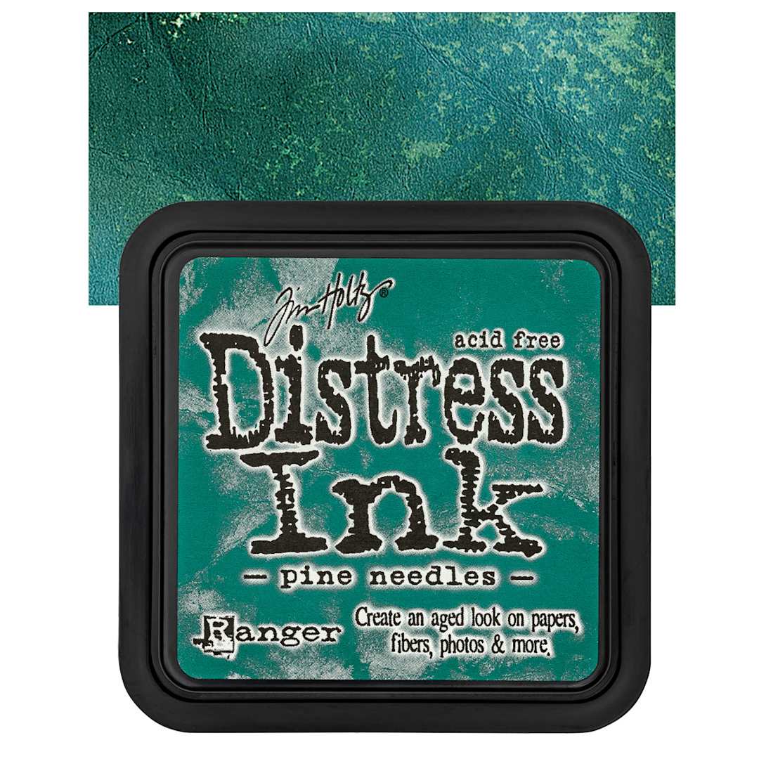 Open in modal - Ranger Distress Ink Pad - Pine Needle pad and swatch