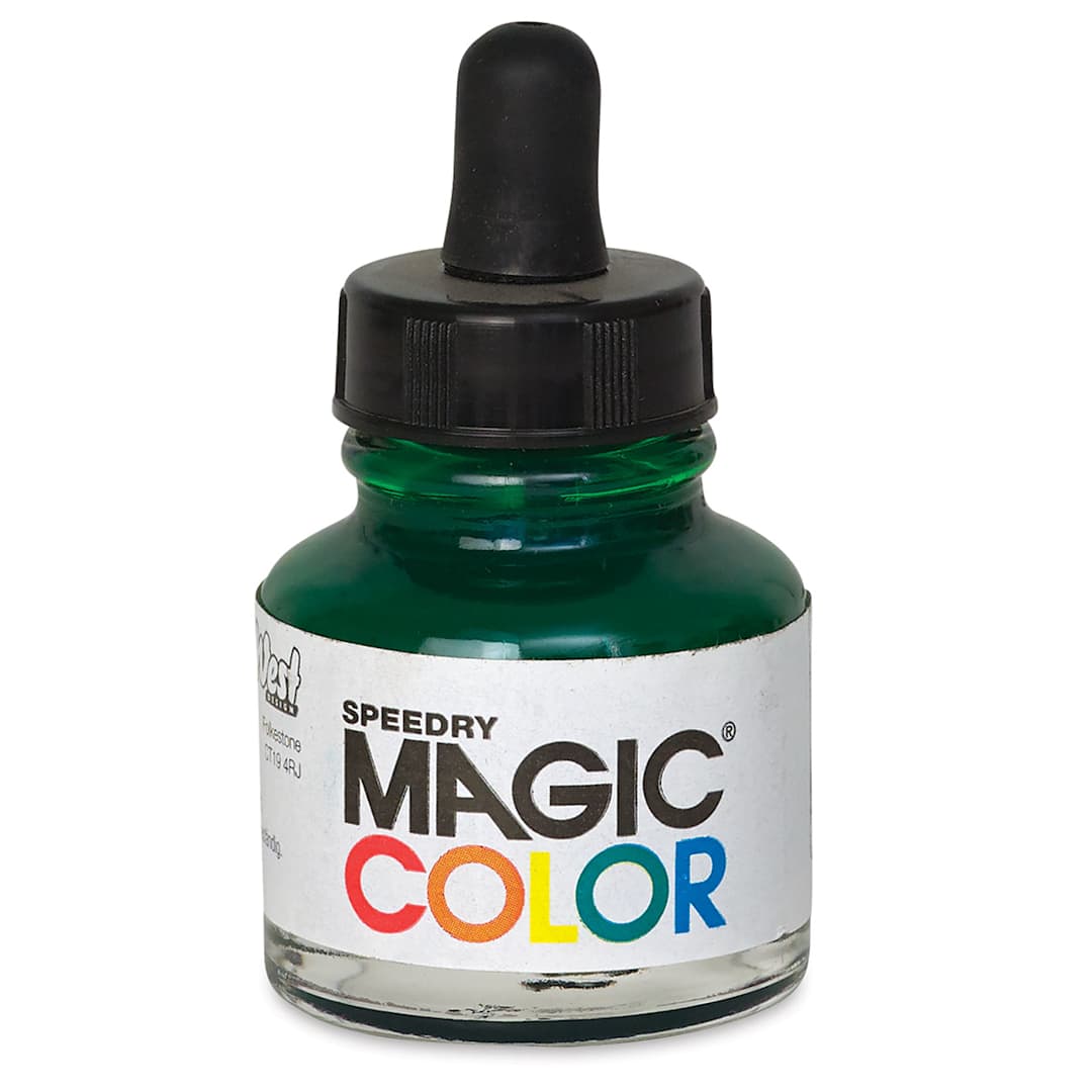 Open in modal - Magic Color Liquid Acrylic Ink - Front of bottle of French Chartreuse Ink
