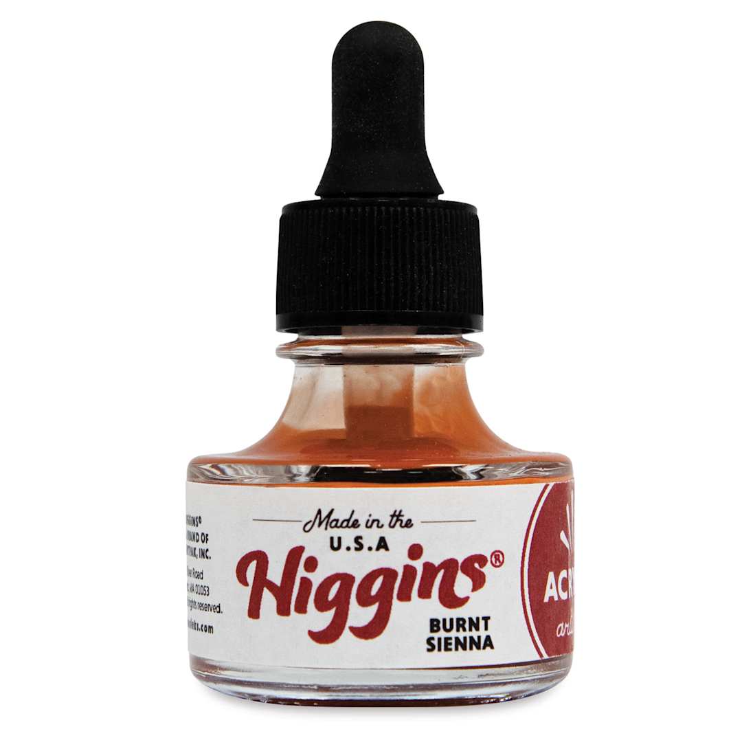 Open in modal - Higgins Acrylic Ink - Burnt Sienna, 1 oz