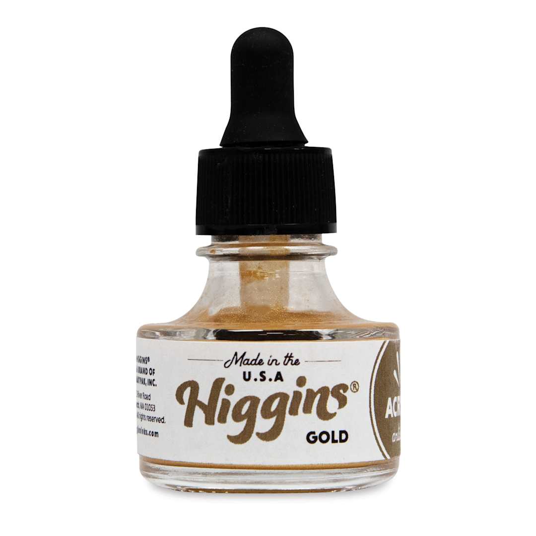 Open in modal - Higgins Acrylic Ink - Gold, 1 oz