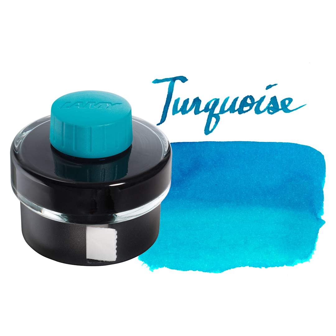 Open in modal - Lamy T52 Ink - Turquoise, swatch and bottle