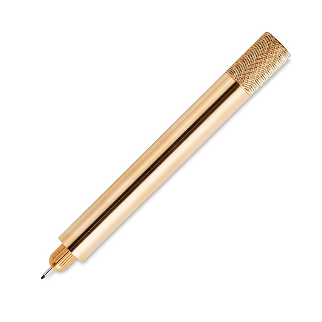 Open in modal - Tom's Studio Lumos Mini Refillable Pen - Solid Brass, pen