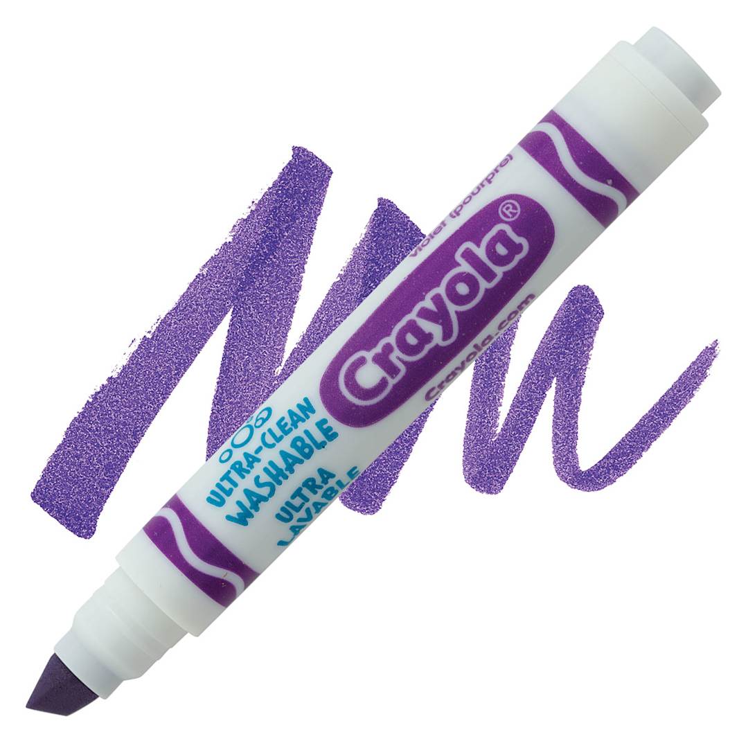 Open in modal - Crayola Ultra-Clean Washable Marker - Violet, Broad Tip marker and swatch