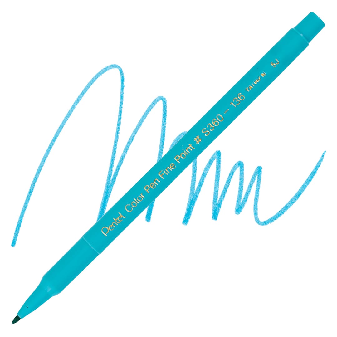 Open in modal - Pentel Color Pen - Baby Blue pen and swatch