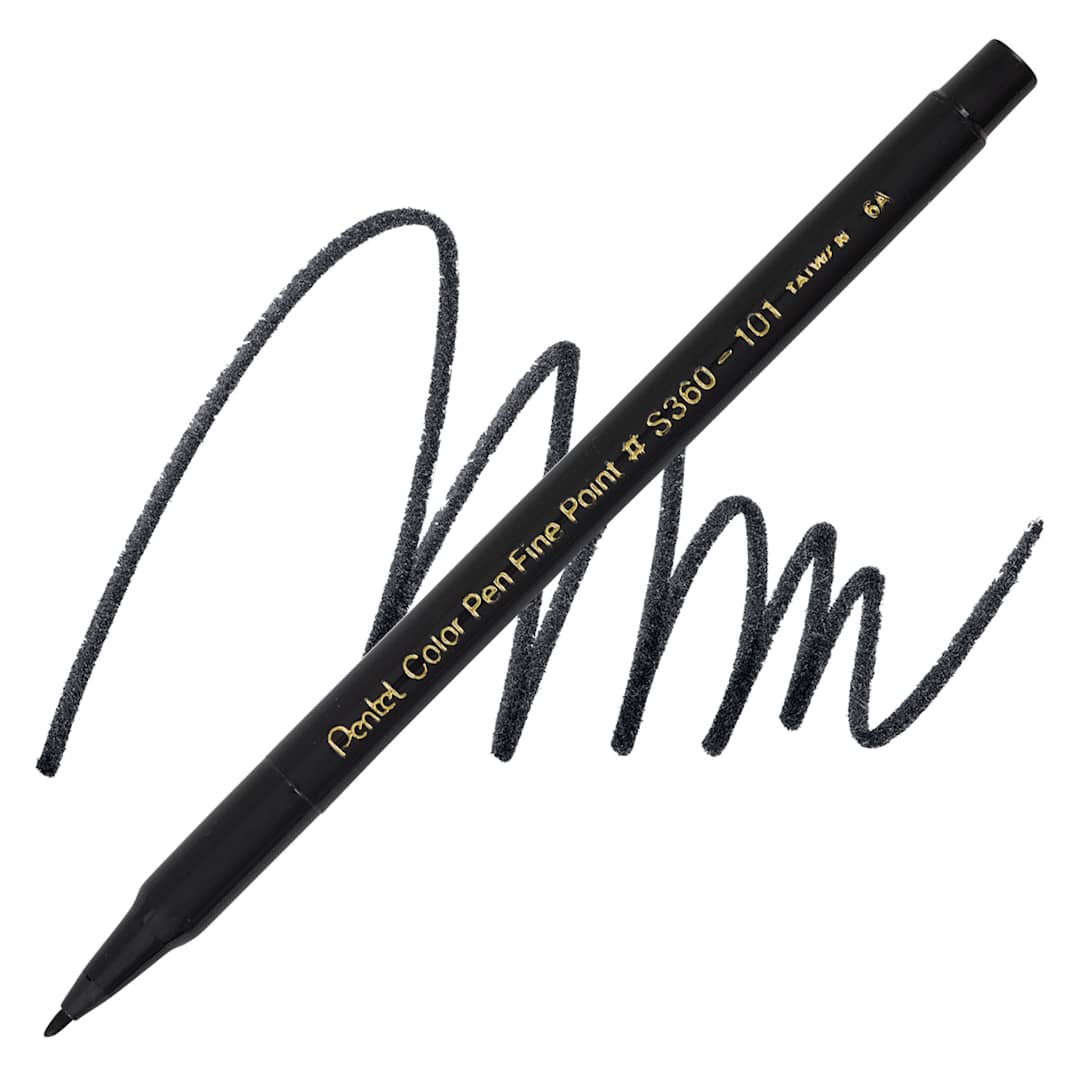 Open in modal - Pentel Color Pen - Black pen and swatch