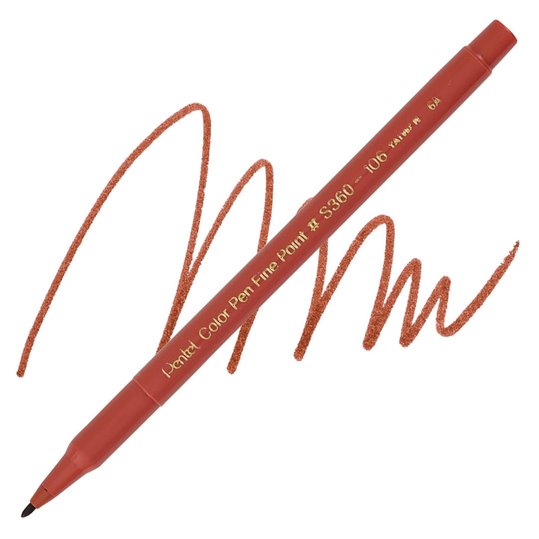 Open in modal - Pentel Color Pen - Brown pen and swatch
