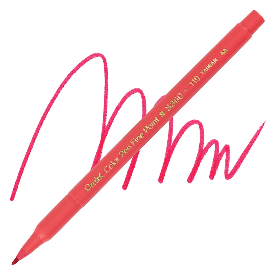 Open in modal - Pentel Color Pen - Carmine pen and swatch