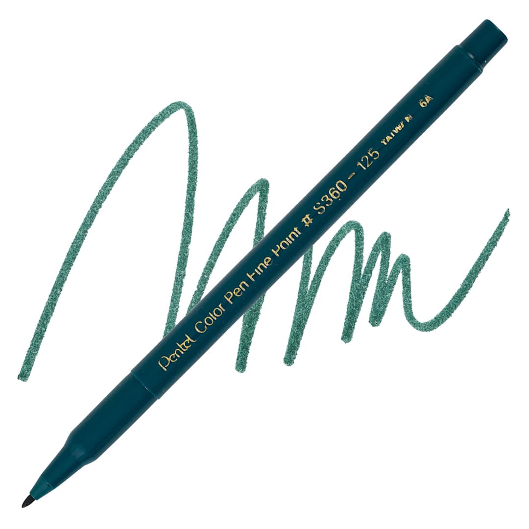Open in modal - Pentel Color Pen - Dark Green pen and swatch