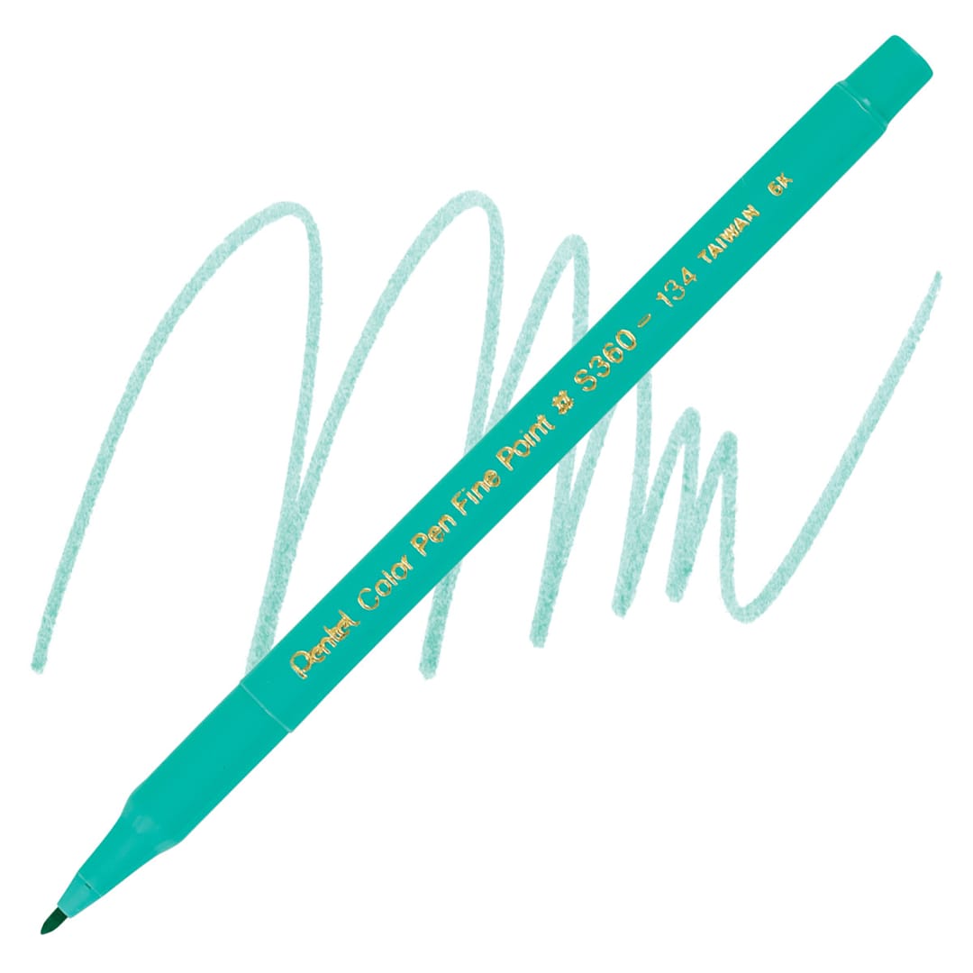 Open in modal - Pentel Color Pen - Emerald Green pen and swatch