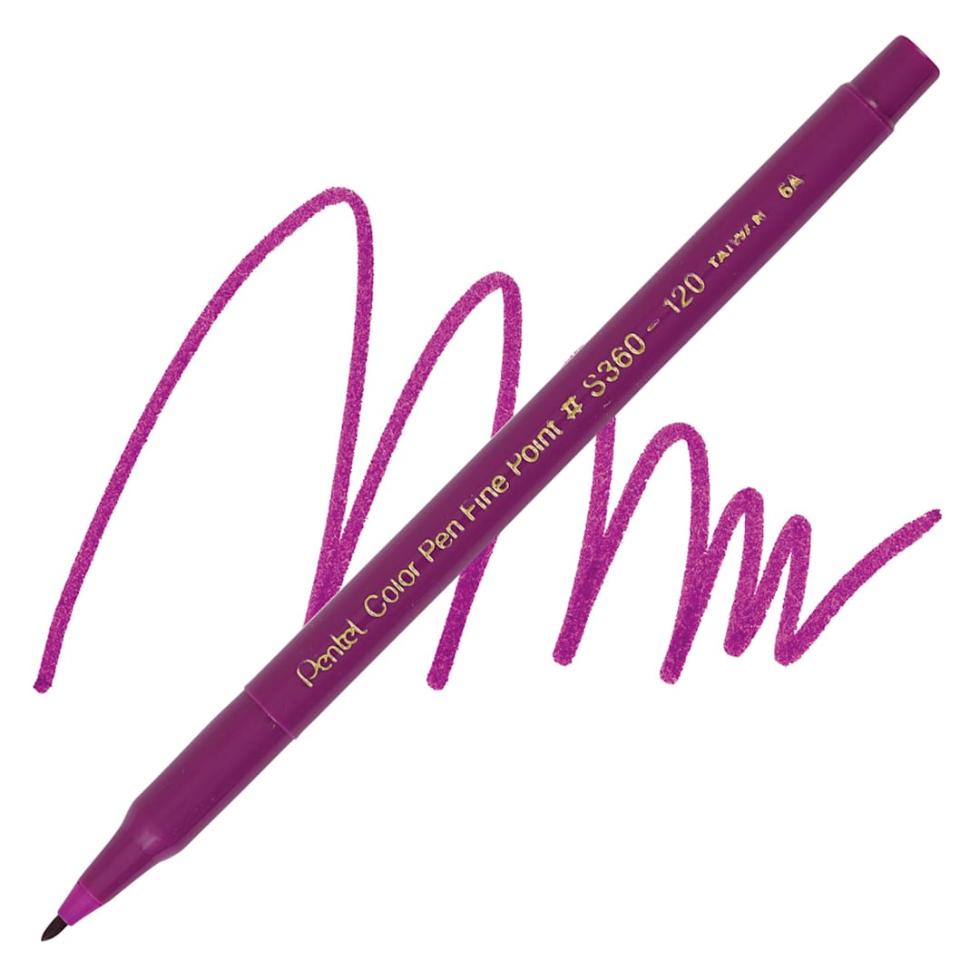 Open in modal - Pentel Color Pen - Magenta pen and swatch
