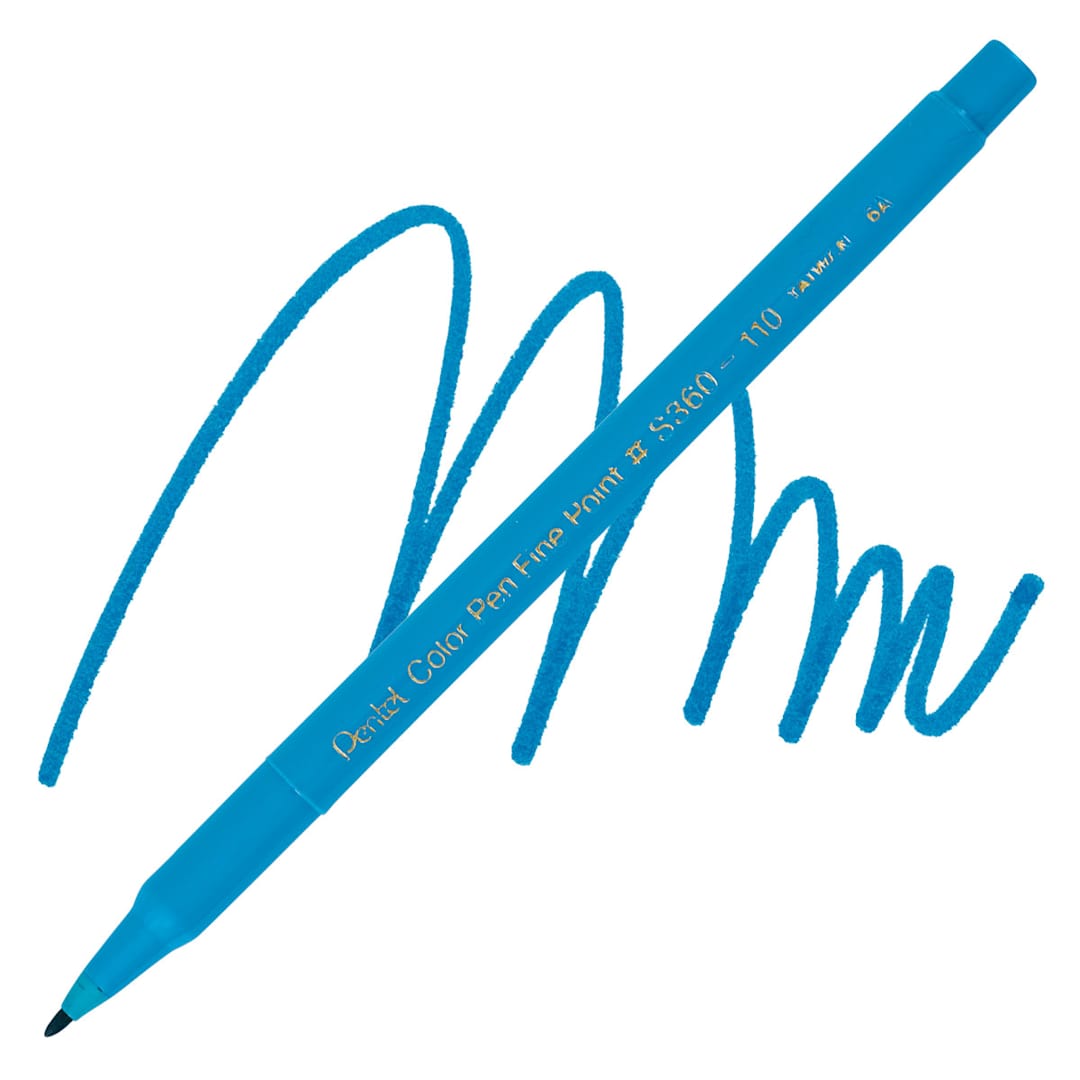 Open in modal - Pentel Color Pen - Sky Blue pen and swatch