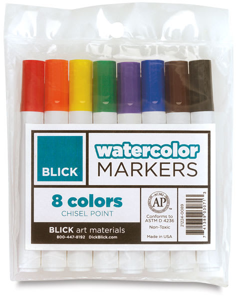 Open in modal - Blick Broadline Water-Based Marker - Set of 8 Markers  Outside of Package