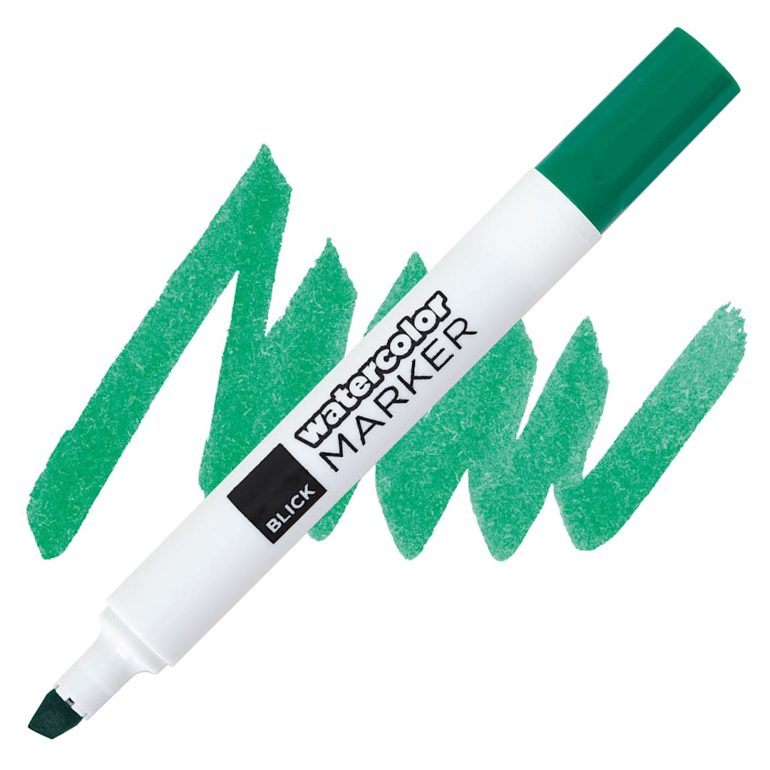 Open in modal - Blick Broadline Water-Based Marker - Green marker and swatch