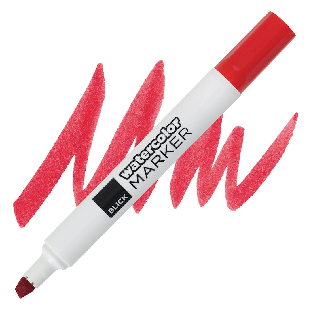 Open in modal - Blick Broadline Water-Based Marker - Red marker and swatch