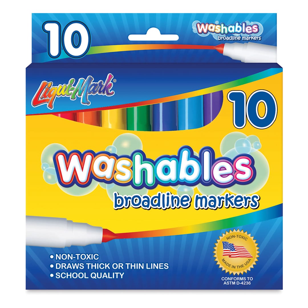 Open in modal - Washable Broadline Markers - Front view of Set of 10