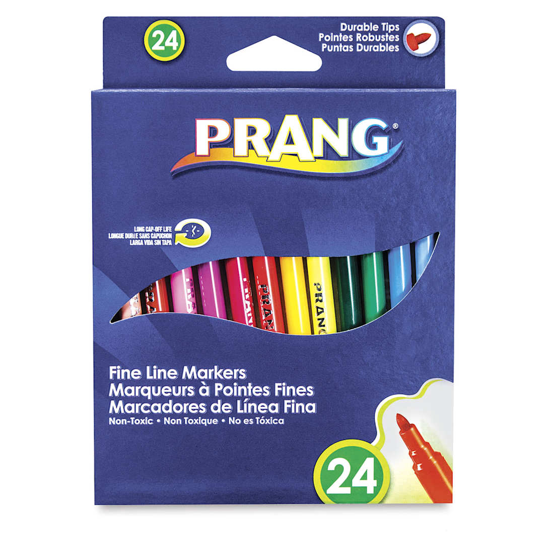 Open in modal - Prang Fine Line Marker Sets - Front of 24 pc package shown