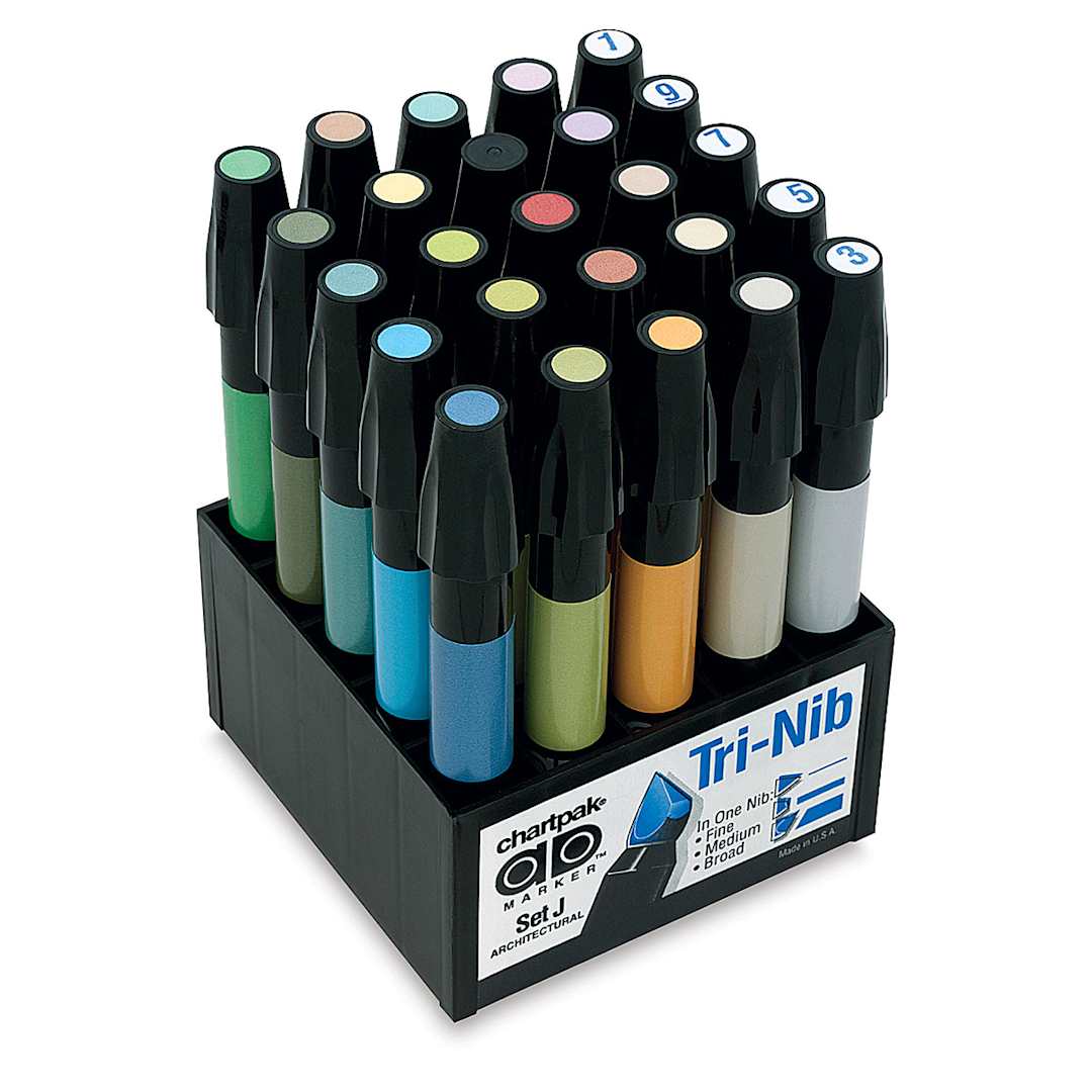 Open in modal - Chartpak Ad Markers - Architectural, Set of 25