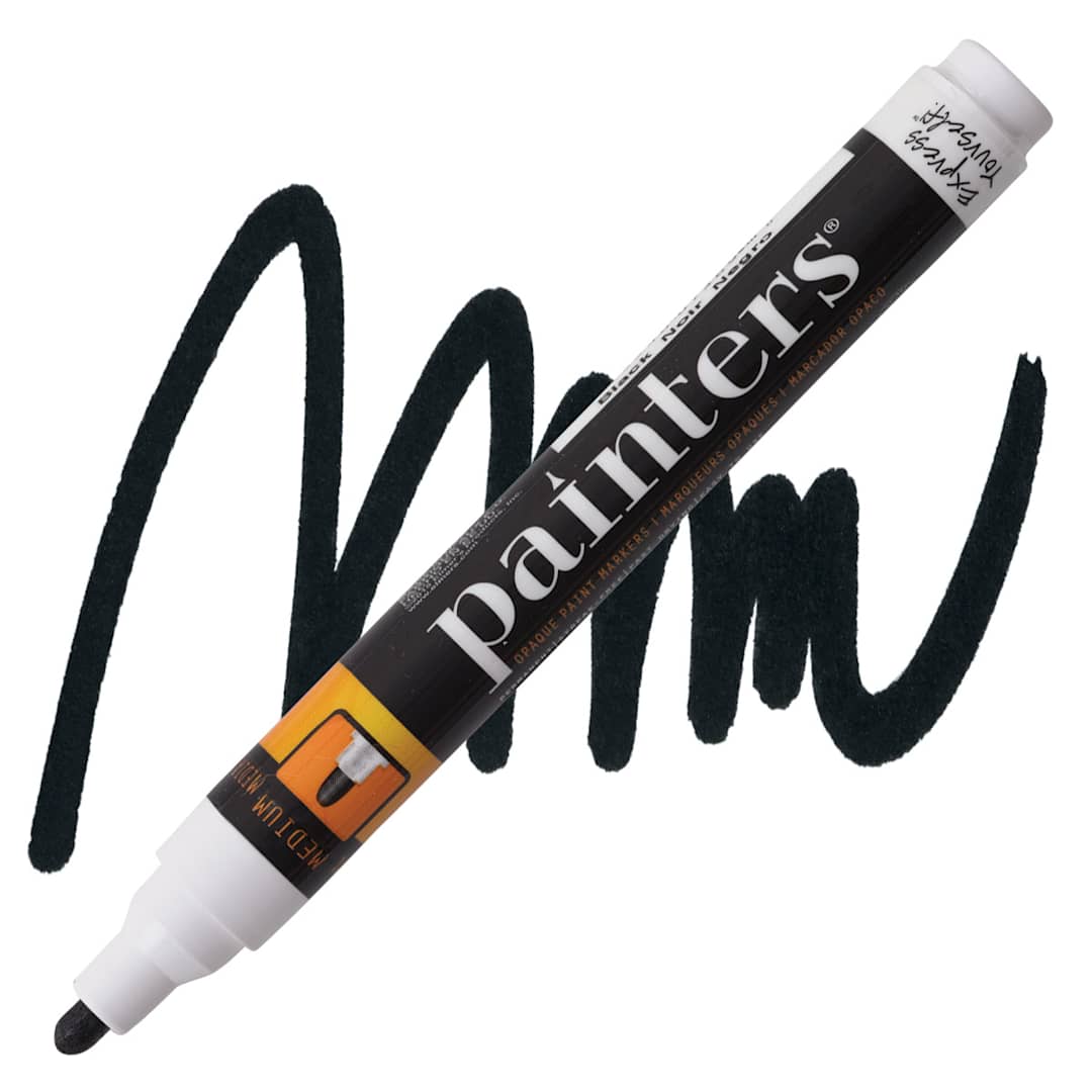 Open in modal - Elmer's Painters Paint Marker - Black, Medium Point marker and swatch