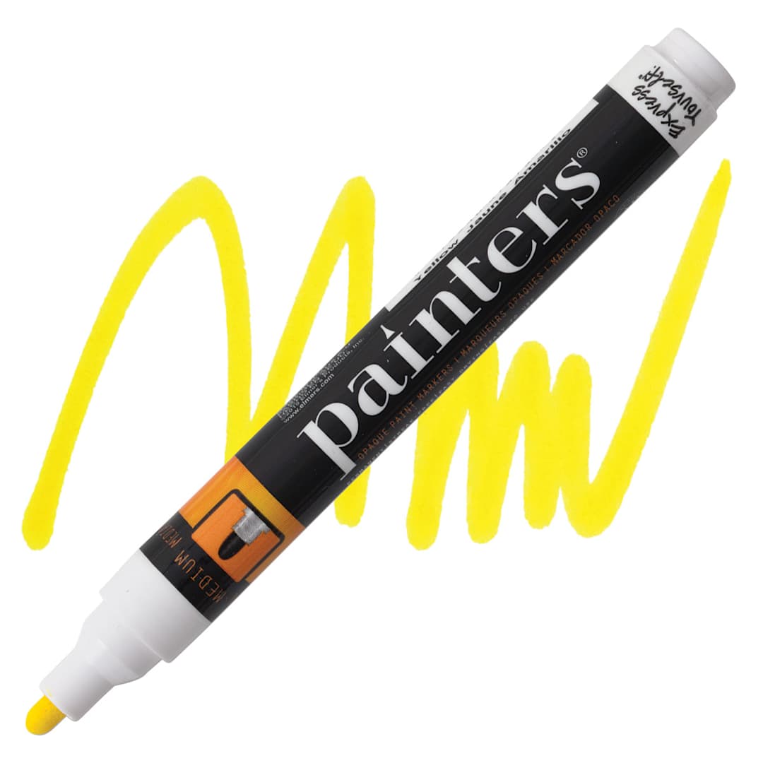 Open in modal - Elmer's Painters Paint Marker - Yellow, Medium Point marker and swatch