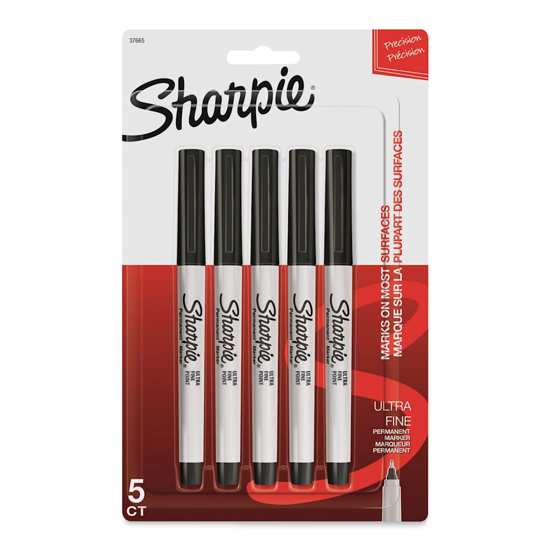 Open in modal - Sharpie Ultra-Fine Point Marker - Black, Pack of 5