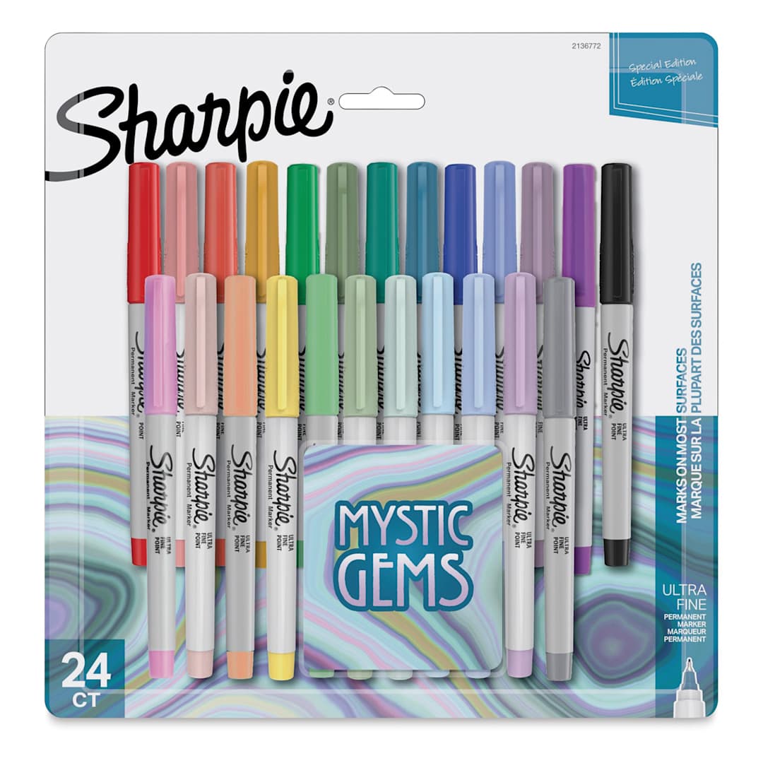 Open in modal - Sharpie Ultra-Fine Point Markers - Mystic Gem Colors, Set of 24
