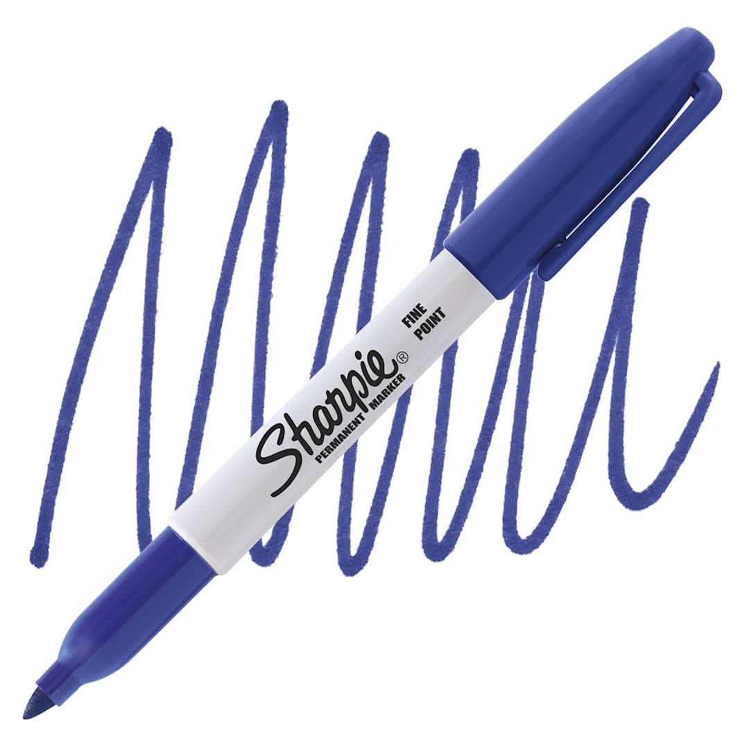 Open in modal - Sharpie Fine Point Permanent Marker - Intergalactic Indigo marker and swatch