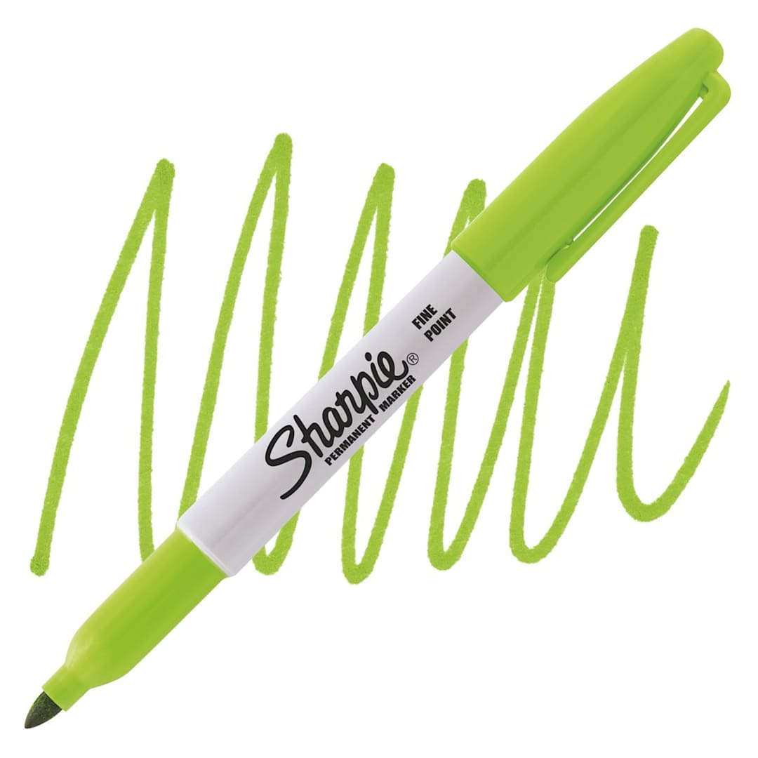 Open in modal - Sharpie Fine Point Permanent Marker - Venus Green marker and swatch