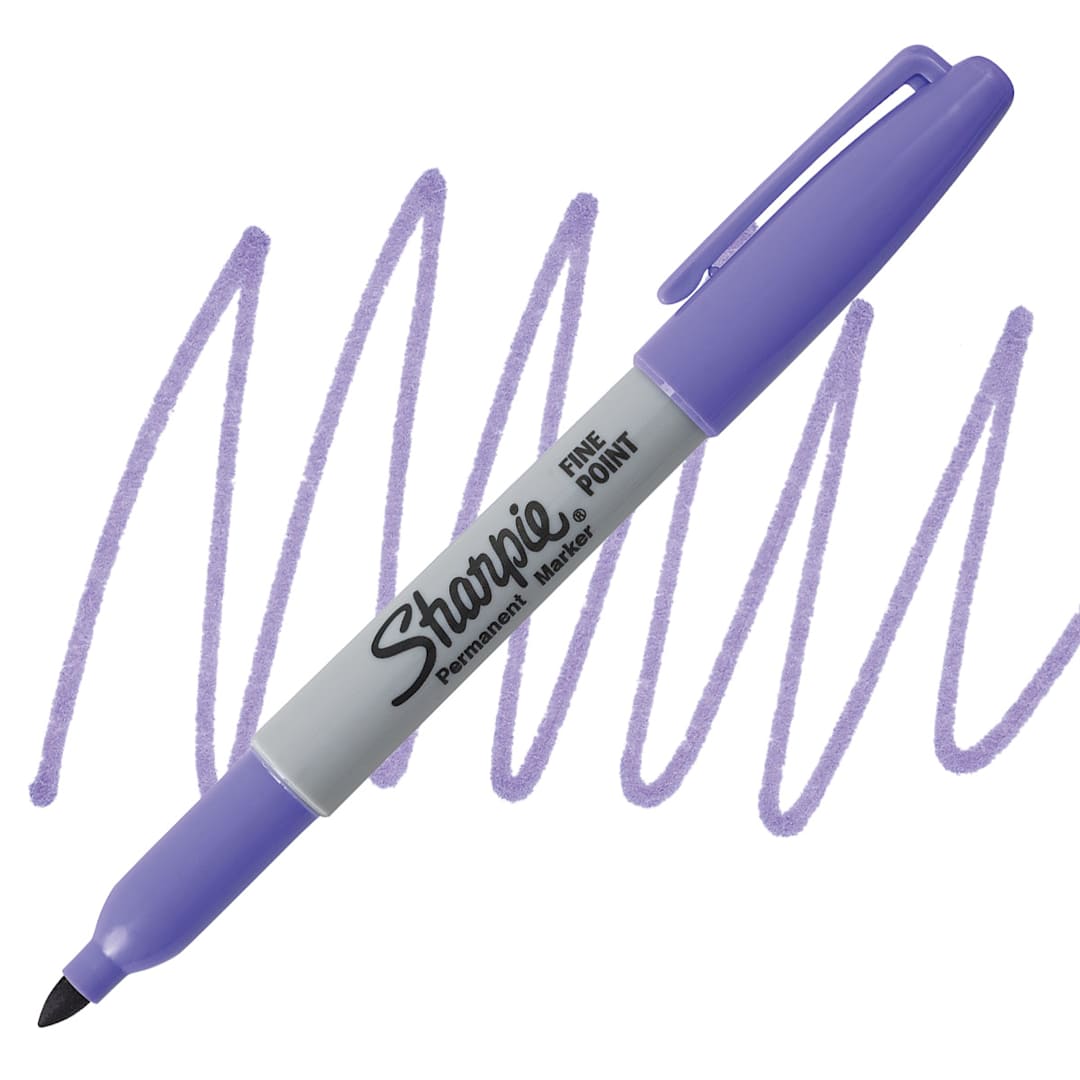 Open in modal - Sharpie Fine Point Permanent Marker - Lilac marker and swatch