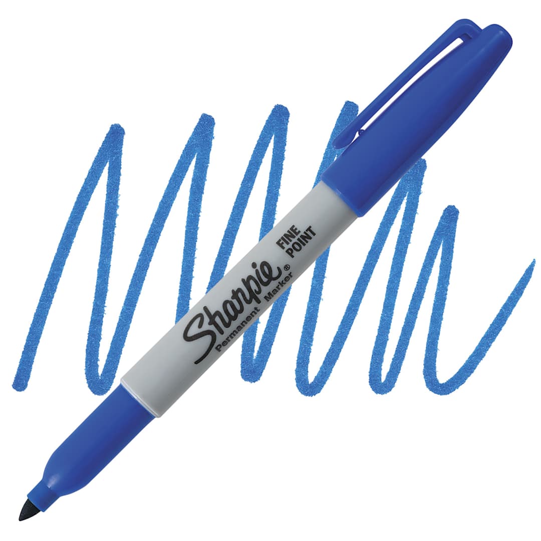 Open in modal - Sharpie Fine Point Permanent Marker - Techno Blue and swatch